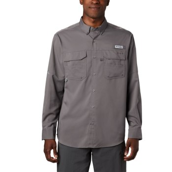 Columbia PFG Blood and Guts III Long Sleeve Woven, Camisa Grises Para Hombre | 016724-IQU